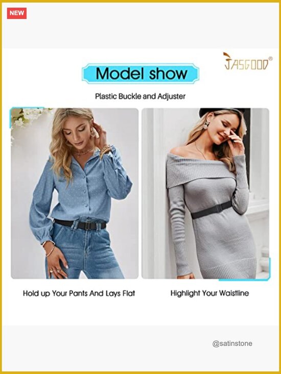 No Show Stretch Belts for Women Invisible Elastic Belt for Pants main image 5